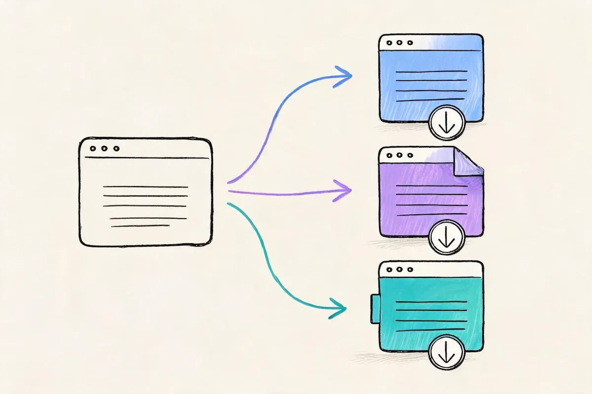 Exporting an audio transcript as TXT, DOCX, or PDF