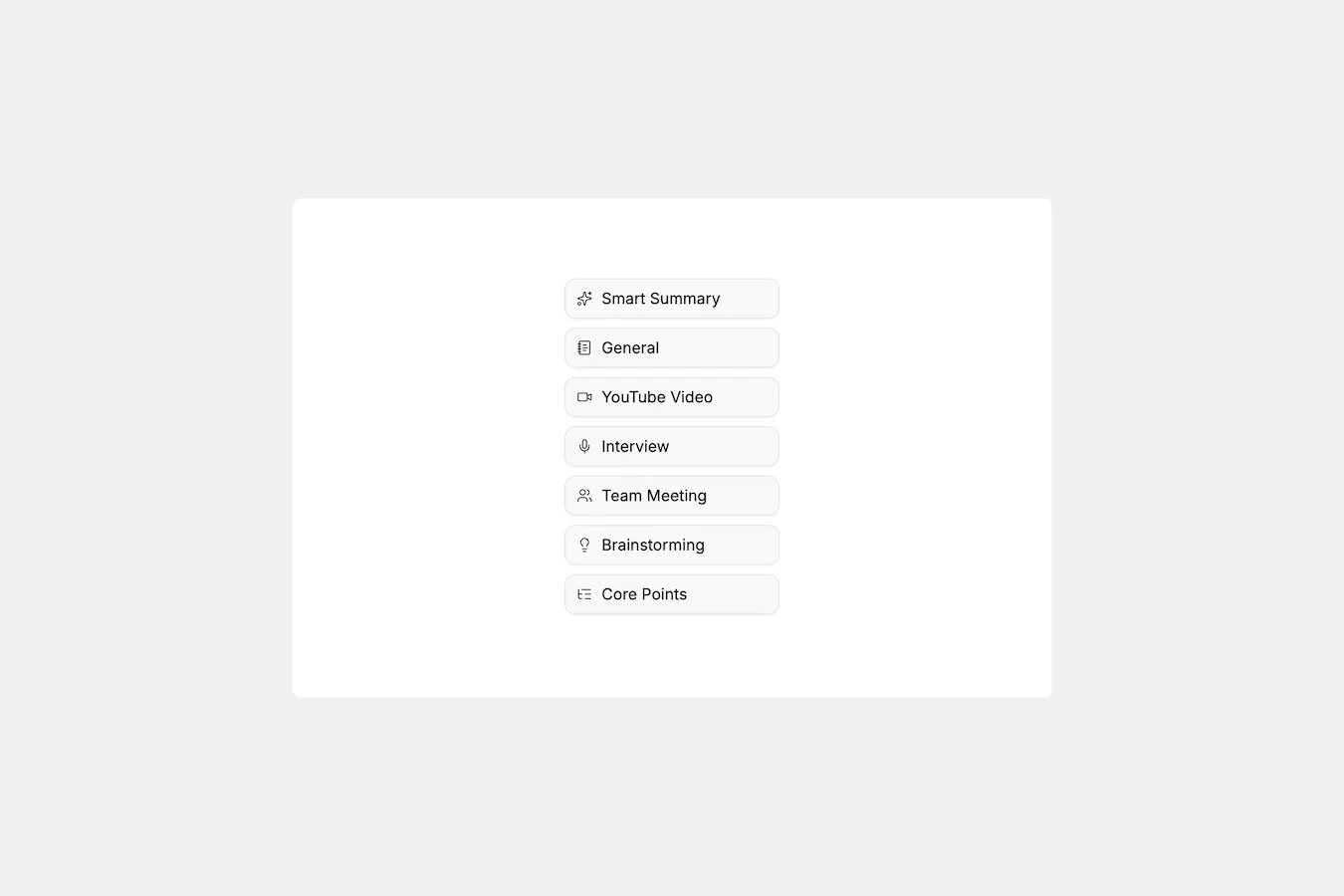 Summary organized into key takeaway, recommendation, and next step