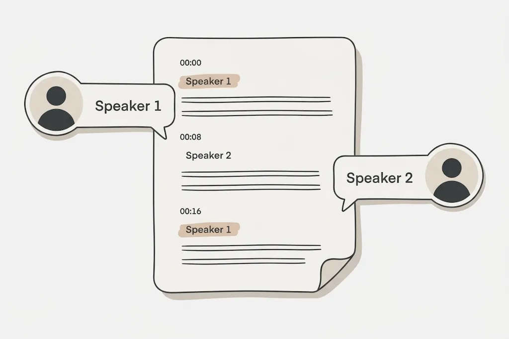 AI video transcription with speaker labels